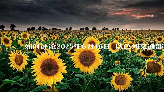 如何评论2025年6月16日 以色列交通部宣布禁止以色列人出境？